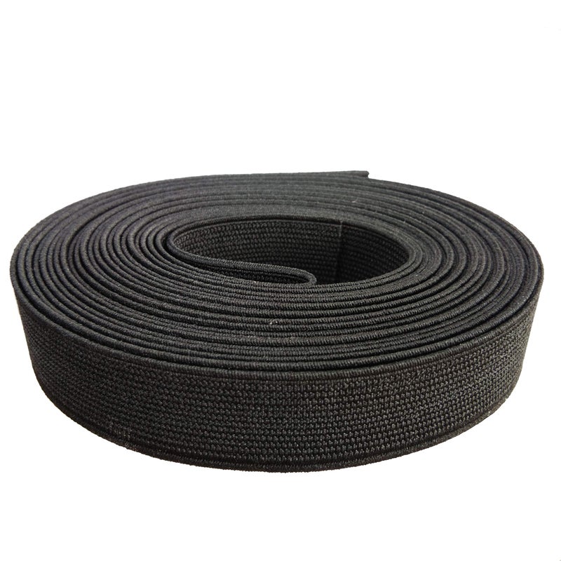 CUSHYSTORE Black 3/4 inch Elastic Band Strap for Sewing Waistband 5 Yards - Image 1